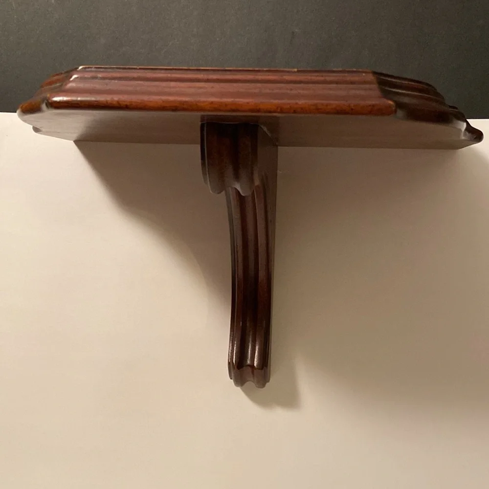 Small Solid Dark Tone Wooden Bracket 1 pc Display Shelf Wall Mounted